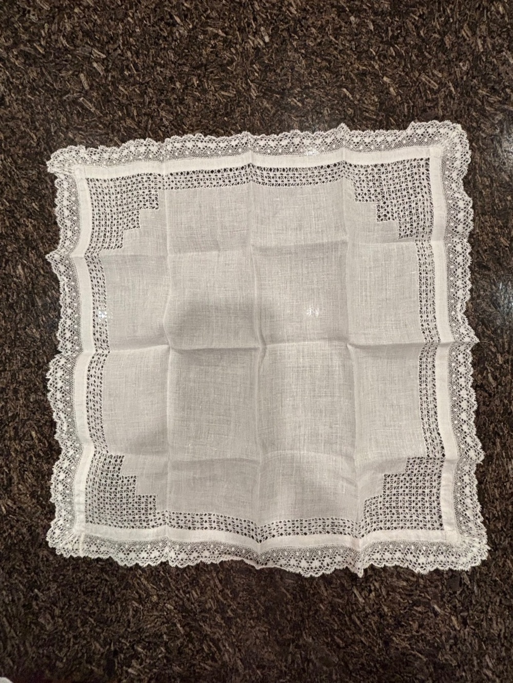 Crocheted and Lace Cotton Hankie